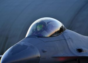 F-16 cockpit exterior view